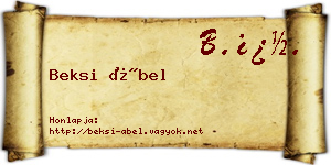 Beksi Ábel névjegykártya